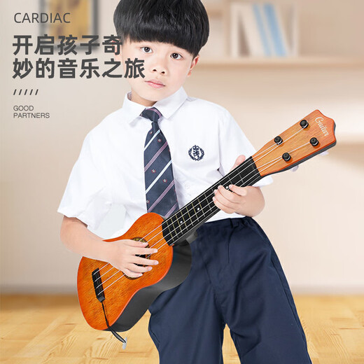 溥畔尤克里里女生23寸男初学者环保单板儿童小吉他入门碳素乌克丽丽 黄色 44cm淡(赠送初学视频) 17英寸