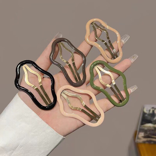 Jiuweiya hair clip women's back bangs forehead side clip hollow broken hair clip one-word clip broken hair bb clip headwear JYFJ092 mixed color 2 pack (no color specified)