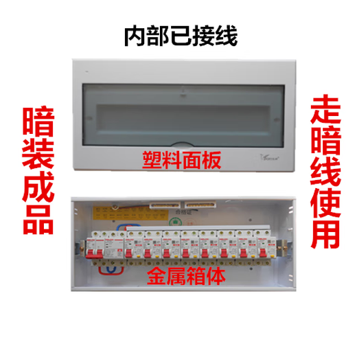 20-Kreis starker Stromkasten Überspannungs- und Unterspannungsleckshunt verdeckt Aufputz Delixi Schalter Haushaltsverteilerkasten-Set verdeckt 420x190x75mm