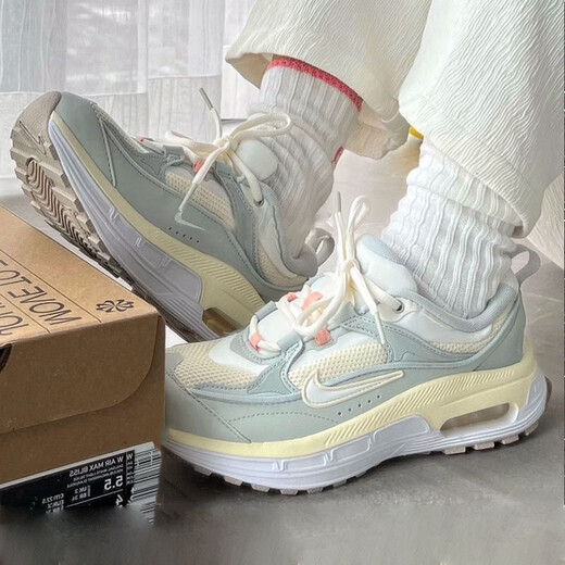 耐克（NIKE）女鞋夏季新款AIR MAX BLISS气垫缓震运动鞋跑步鞋休闲鞋老爹鞋 FB7170-111帆白椰奶色浅绿 37.5