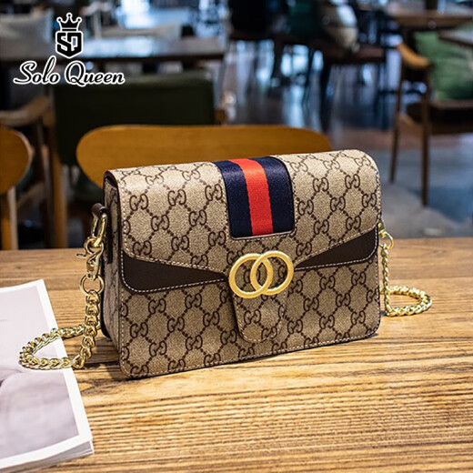 SOLO QUEEN luxury new brand bag women's bag new shoulder bag women's crossbody bag printed Chinese Valentine's Day birthday gift brown exquisite gift box