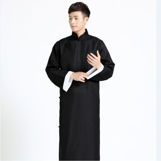 Xi Dexin Chinese-style groomsmen costumes, cross talk gowns, performance costumes, gowns, robes, Tang suits and jackets from the Republic of China, men's brothers' costumes, wedding groomsmen's costumes, burgundy + sunglasses and roses 180