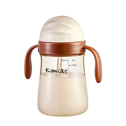 Kamidi (Kamidi) Kinderwasserbecher Direkter Trinkstrohhalm 1-3 Jahre alter Strohbaby Wasser Tasse PPSU Baby Trinken Milch Tasse V Ventil Tasse + Riemen