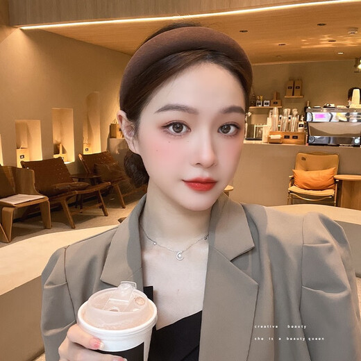 Zhuo Keke high-ceiling hairpin sponge black hairband wide-brimmed women's all-match Internet red out-of-wash face-pressing hairband headband head jewelry black