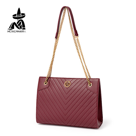 Scarecrow (MEXICAN) Scarecrow women's bag 2023 new versatile tote bag large capacity atmospheric rhombus chain shoulder bag maroon Scarecrow (MEXICAN) Scarecrow women's bag 2023 new versatile tote bag large capacity atmospheric rhombus chain shoulder bag maroon
