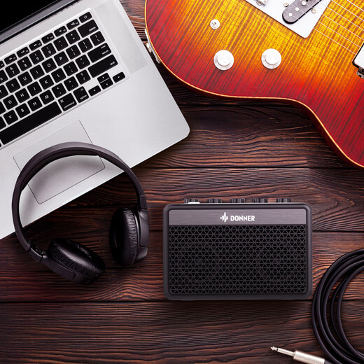 DONNER DA10 small black speaker acoustic guitar electric guitar bass mini speaker playing and singing portable distortion effector multi-function dual-tone channel mini speaker