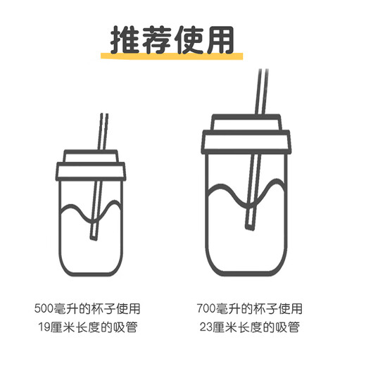 Babic individually packed pearl milk tea and porridge disposable thick straw 11mm*19cm*100 (transparent) coconut pulp tip