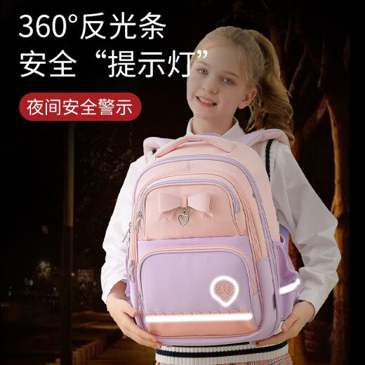 
UNIVERSITY OF OXFORD Oxford University schoolbag primary school students first to third to sixth grade children backpack protect spine and burden reduce girls fashion X723 pink purple grades 3-6 suitable