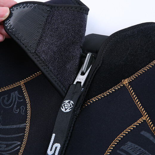 SLINX 5mm one-piece wetsuit for men and women, thickened suede lining, warm and cold-proof suit, swimsuit, surf suit, jellyfish suit, black men's XL men's