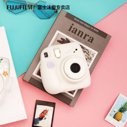 Fuji (FUJIFILM) instax instant mini7+ student model one-time imaging point-and-shoot camera for male and female students package includes photo paper white package three [standard + 10 pieces of photo paper + upgraded practical gift pack C]