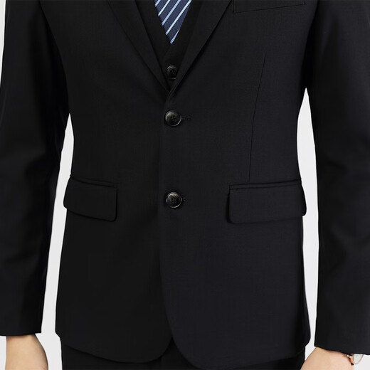 Ayo Fat Business Commuting Suit Slim Interview Suit Wedding Groom Fashion Dress Black 3XL