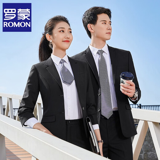 ROMON professional suit suit for men and women, business formal dress, groomsmen suit, bank 4S store interview work clothes, male, sapphire blue suit + pants XL
