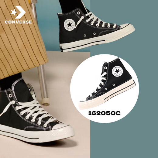 Converse 1970s canvas shoes classic three-star men's shoes women's shoes casual fashion versatile sports shoes 162050C 162050C classic black [high top 1970s] 40