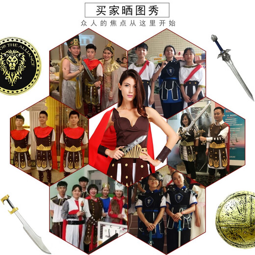 Gladiador griego oxymo adulto italiano antiguo romano espartano guerrero ropa ninja traje de baile AJ12046