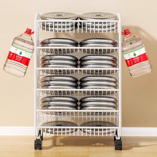 Jungle movable tableside storage small bookshelf classroom desk student books wheeled storage rack bookshelf six-layer white