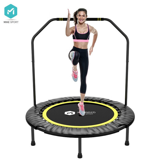 Mike trampoline children's adult home silent fitness equipment foldable training jumping bed with armrests MK9503-02 fruit green with armrests
