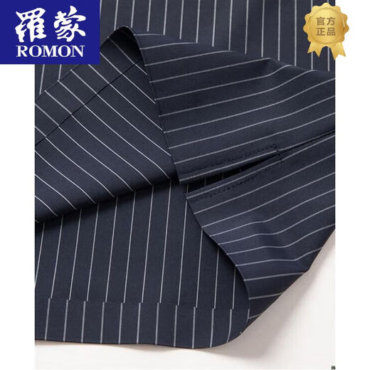 罗蒙（ROMON）2025夏季翻领无痕短袖T恤男士竖条纹休闲polo小衫男装潮流薄款 灰色 6996 M 170