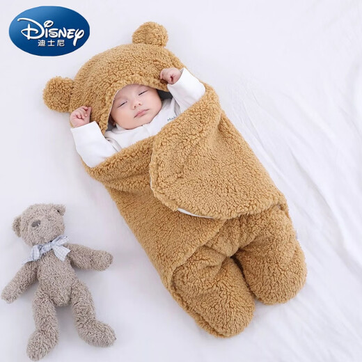 Disney (Disney) baby blanket newborn autumn thickened blanket newborn baby anti-jump swaddle 0-3-6 months supplies blanket lambswool white 9M (3-6) months