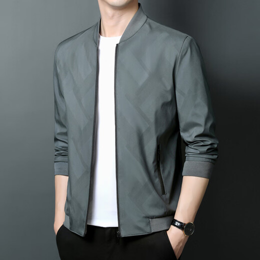
Jinba middle-aged and young spring men's jacket spring and autumn 2024 new middle-aged dad casual jacket K12123 dark green 2XL 185