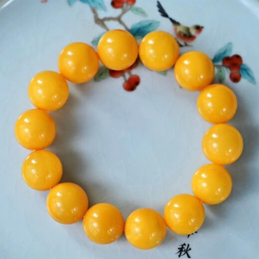 Amber Pie, one object, one picture, one certificate, beeswax bracelet, men's bracelet, natural amber, chicken fat yellow material, flawless bracelet, 27.2 grams, diameter 15 mm