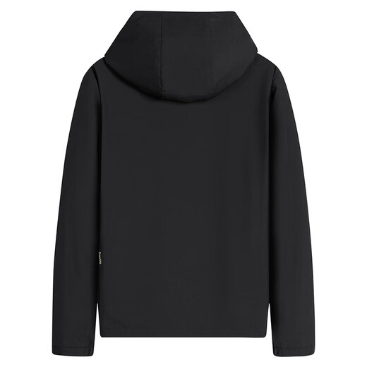 Dances with Wolves Technology Three-Proof & Velvet Lining Autumn and Winter Outdoor Hooded Jacket Men's Jacket 001 Black 175