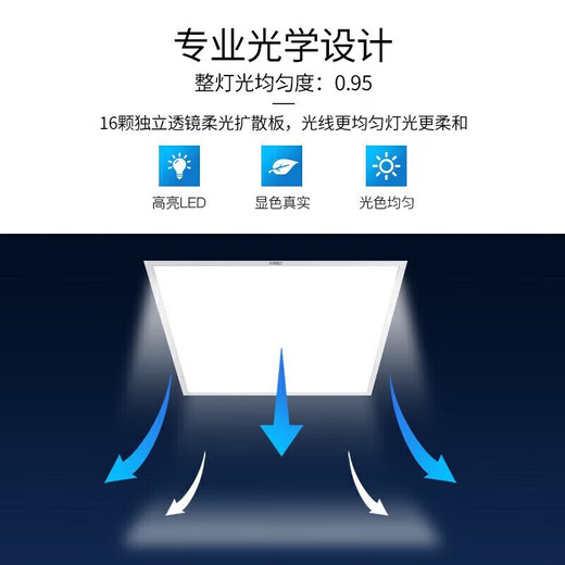 NVC Lighting (NVC) LED integrated flat panel light embedded panel light pearl white 18W white light 300*300