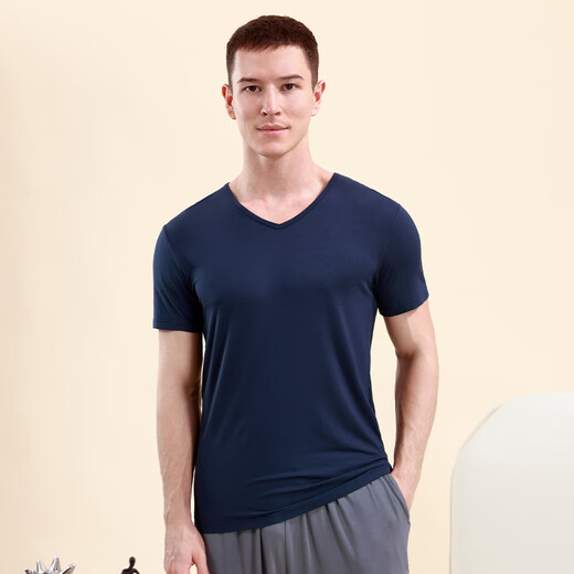 Little nurse short-sleeved vest men's v-neck elastic slim classic versatile bottoming shirt for men