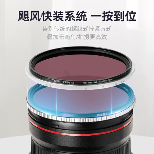 NiSi hurricane quick installation system video set 82mm nd filter adjustable light reduction filter nd1-5 nd16 UV lens can be used for portrait shooting