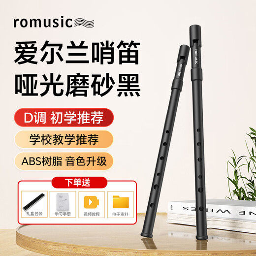 romusic爱尔兰哨笛D调ABS树脂锡笛六孔直笛初学学生教学专业演奏竖笛笛子