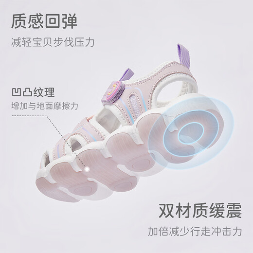 DAVE&BELLA Girls' Sandals Children's Casual Shoes Soft Soled Toddler Shoes Baotou Baby Shoes Summer New Children's Shoes Pink Spot Size 26