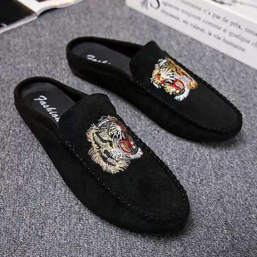 Tianguang old Beijing cloth shoes spring and autumn small-size bean shoes male student Korean style trendy society spirit guy versatile lazy shoes 829 black 42