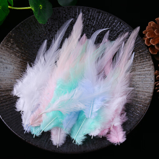 Aseblarm feather white handmade diy feather decoration natural colored feather ornaments filled decorative materials photo props large floating length about 8-12cm 100 pieces