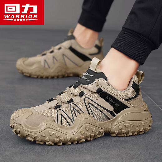 回力（Warrior）老爹鞋男百搭休闲男鞋运动跑步鞋男 3891沙色/黑41