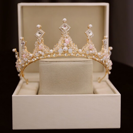 Yuhui crown tiara for adult birthday princess student adult ceremony super fairy round black 18-year-old crown bride wedding 02-black simple dress