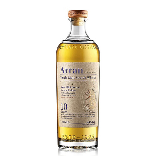 艾伦（Arran）10年 苏格兰单一麦芽威士忌 700ml 46度 礼盒装 进口洋酒