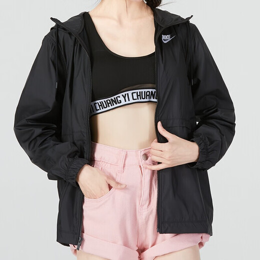 耐克（NIKE） 外套女2025年秋季休闲健身训练舒适连帽夹克运动服DM6180-100 DM6180-010/黑 M 160/84