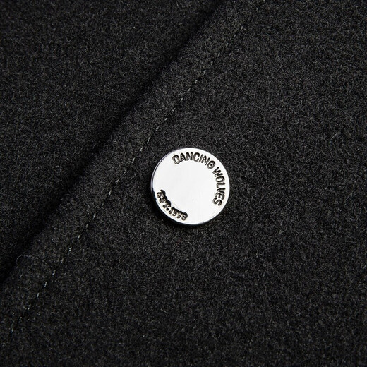 Bailando con la chaqueta lobo de lobo de moda para hombres de moda para hombres contrastante chaqueta bordada bordada collar de béisbol 001 Estilo masico negro 175
