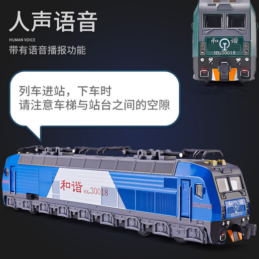 执爱东风绿皮火车头仿真合金和谐号高铁玩具车复兴号模型男孩儿童 [主图款]和谐号火车头+车厢_9
