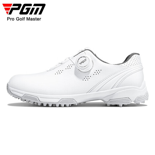 PGM Golf Shoes Women's Sports Shoes Super Waterproof Breathable Holes Knob Laces Anti-Slip Spikes XZ268-White 38