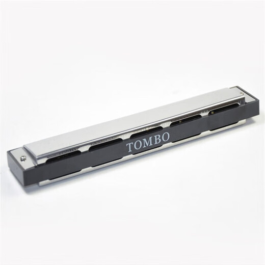 Tombo harmonica (TOMBO) Japanese imported gong 24-hole polyphonic C tune 6624P adult professional performance grade general 24-hole 6624p silver metal zither grid 12 pieces + universal harmonica bag VA-2412