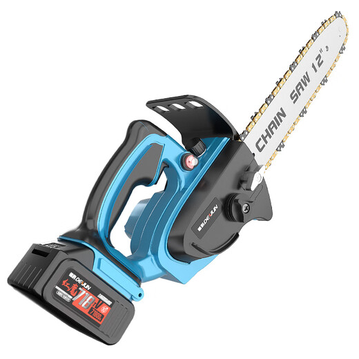 
Deyun chain saw logging electric chain saw chain saw rechargeable lithium battery brushless electric high power saw tree artifact electric farm tool DY blue 12-inch heavy load 718TV1 electric 1 charge + 2 chain