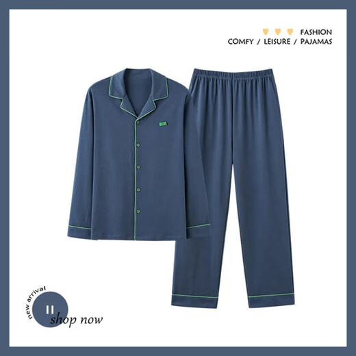 Men's pajamas, men's pure cotton, fat, larger and thickened, spring and autumn long-sleeved cardigans, two-piece set, 898 Recommended 125-145Jin[Jin equals 0.5 kg] XL
