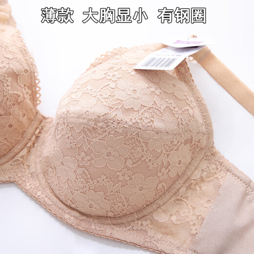 紫兰蒂SW7373专柜内衣薄款全罩杯聚拢调整文胸女大胸显小C-E 杏肤 85E