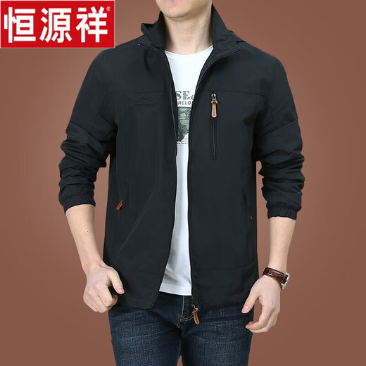 Hengyuanxiang Outdoor Herrenjacke Herbst und Winter 2023 Neue Herbstkleidung für Männer mittleren Alters plus Fleece-Jacke Herren Frühling und Herbst Dicke 9898 Khaki plus Fleece Style M