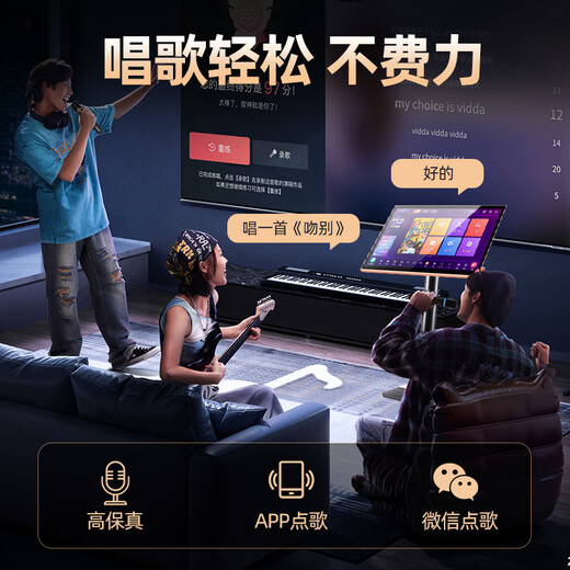 HYUNDAI modern home theater ktv audio set computer TV living room home k song karaoke full set of professional amplifier speaker equipment [hot sale] 10-inch song tuning machine set