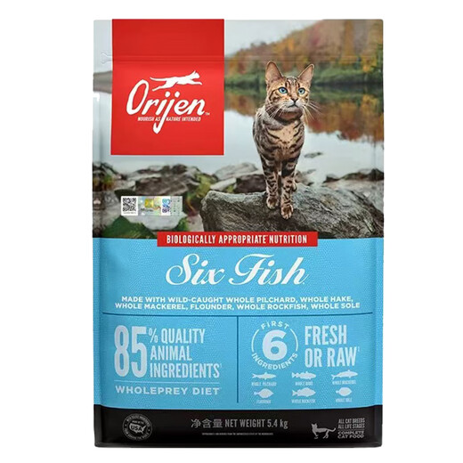 Orijen Canada desires six kinds of fish cat food imported grain-free natural milk cake for young cats full-term food 1/1.8/5.4kg six kinds of fish 1.8kg (25.4) 0g