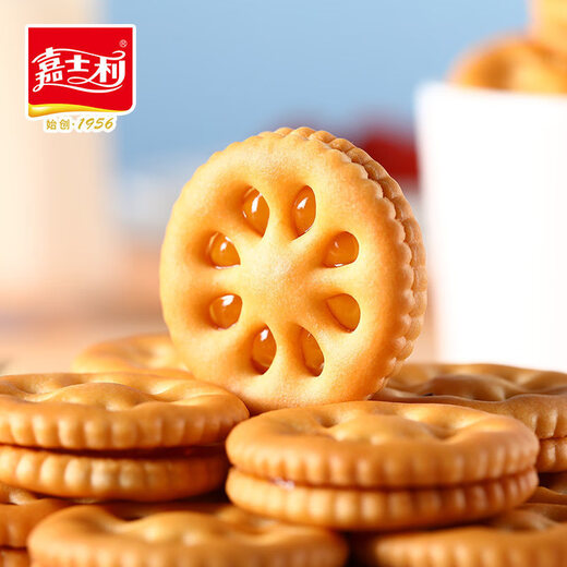 嘉士利零食果乐果香早餐果酱夹心饼干草莓味680g/盒 零食礼盒团购