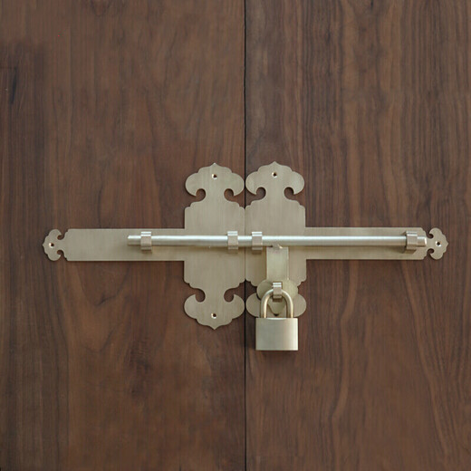 Chinese style copper thickened latch old wooden door lock garden ancient building courtyard door latch antique door buckle copper door bolt engraved 32cm antique copper