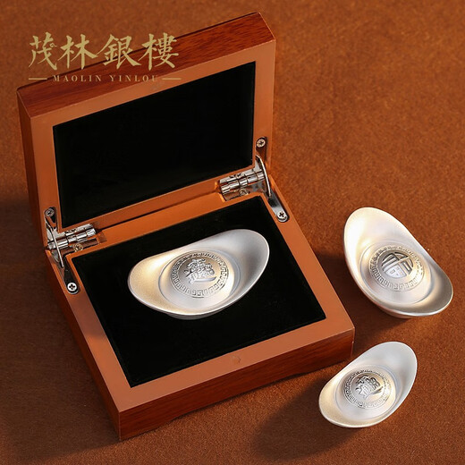 Maolin Silver Building Silver Ingot 9999 pure silver solid silver ingot investment ornaments with certificate financial management gifts solid ingot 100g (for wealth) + gift box certificate