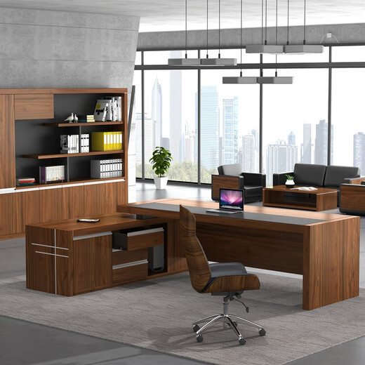 Lan Ran Office Furniture Boss Desk Executive Desk Modern Simple Manager President Desk Supervisor Desk 2000*800 Including Side Cabinets